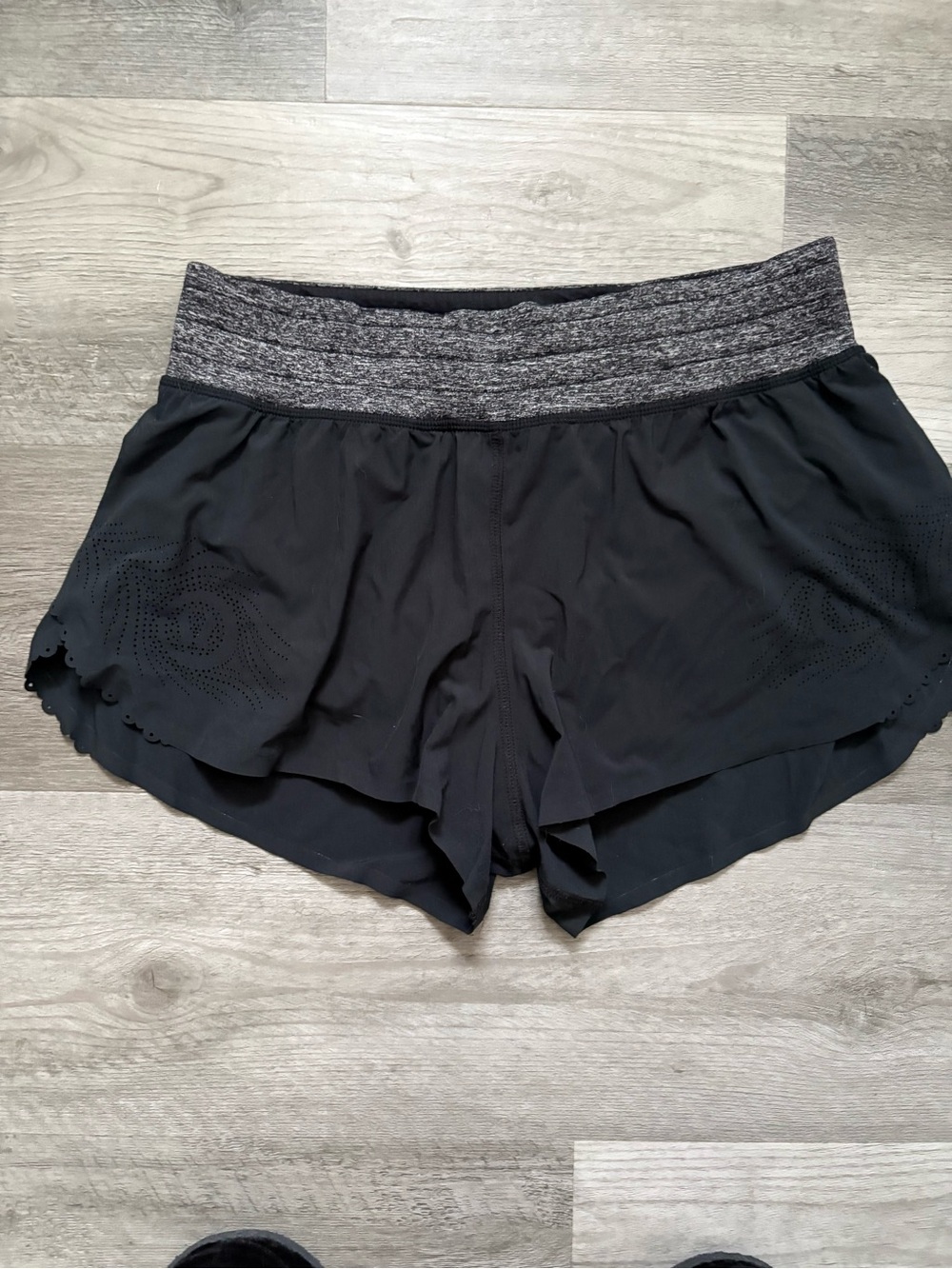 lululemon athletica Black Shorts with Heather Gray Waistband